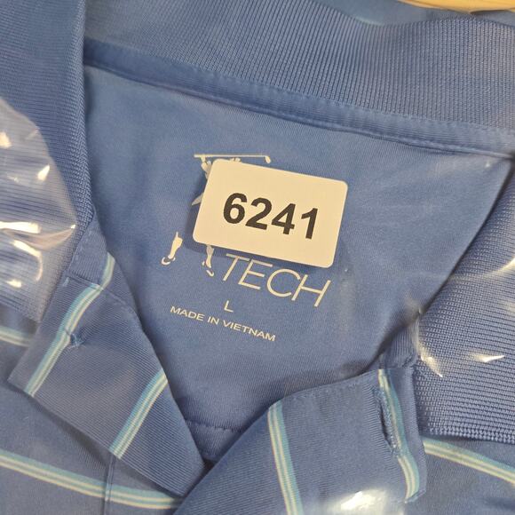 Fairway & Greene F&G Tech Large Blue Stripe Golf Polo Shirt The Ridge Logo - Picture 10 of 10